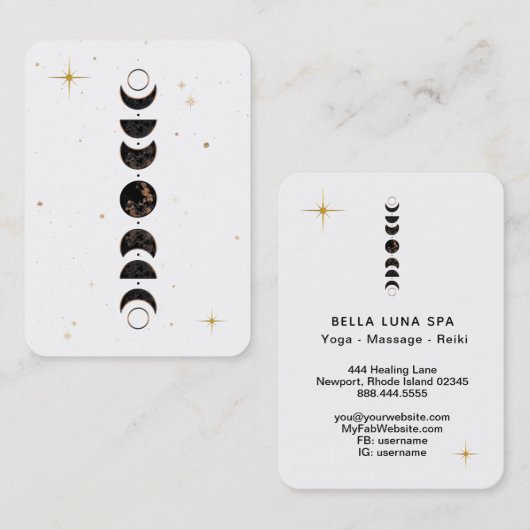 *~* Lunar. Cosmic Moon Phases Universe Shaman Bus Visitekaartje (Voorkant / Achterkant)