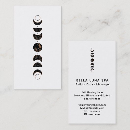 *~* Lunar Cosmic - Moon Phases - Universe Shaman Visitekaartje (Voorkant / Achterkant)