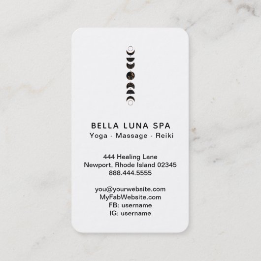 *~* Lunar Cosmic Moon Phases . Universe Shaman Visitekaartje (Achterkant)