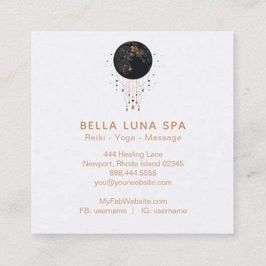 *~* Lunar Cosmic Moon Shaman Universe Vierkante Visitekaartje (Achterkant)