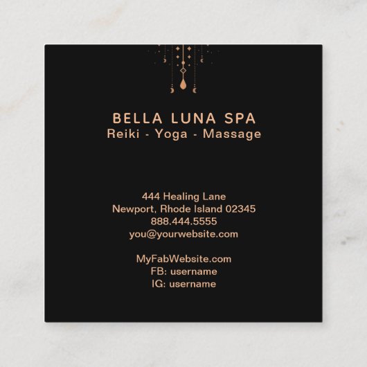 *~* Lunar Cosmic Moon Universe Shaman Moons Vierkante Visitekaartje (Achterkant)