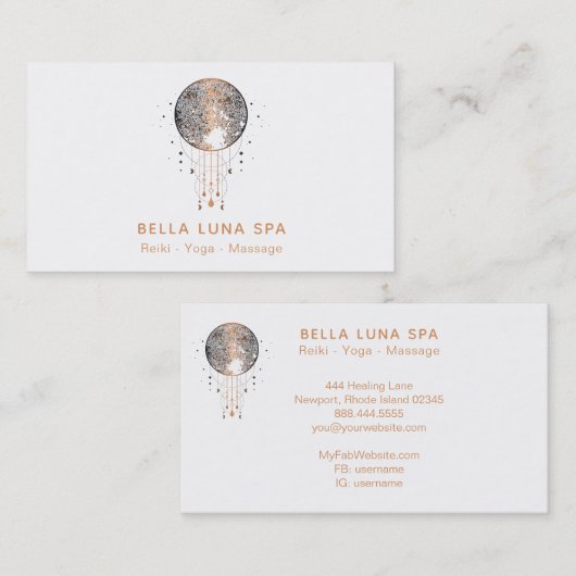 *~* Lunar Cosmos Moon Universe Shaman Visitekaartje (Voorkant / Achterkant)