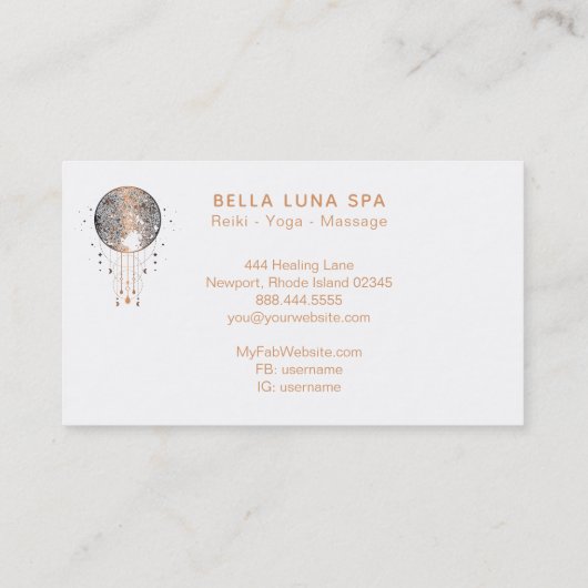 *~* Lunar Cosmos Moon Universe Shaman Visitekaartje (Achterkant)