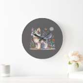 Lunar Cub - Baby Wolf Wall Clock Grote Klok (Huis)