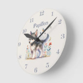 Lunar Cub - Customizable Name Baby Wolf Wall Clock Ronde Klok (Hoek)