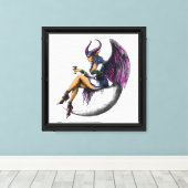 Lunar Demonic Goddess Canvas Afdruk (Insitu (Houten vloer))