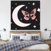 Lunar Dreams & Butterfly Nights Canvas Afdruk (Insitu (Slaapkamer))