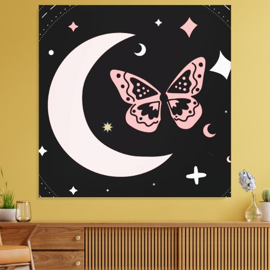 Lunar Dreams & Butterfly Nights Canvas Afdruk (Insitu (Woonkamer))