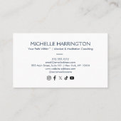 Lunar Echo Blue Volle Maan Schrijver, Life Coach Visitekaartje (Achterkant)