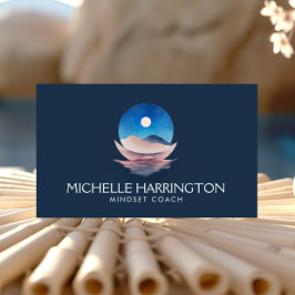 Lunar Echo Blue Volle Maan Schrijver, Life Coach Visitekaartje