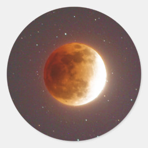 Lunar Eclipse Blood Moon Ronde Sticker