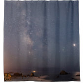 Lunar Eclipse & Milky Way | Bandon Beach Oregon Douchegordijn (Voorkant)