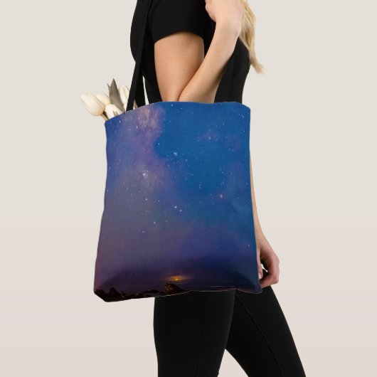 Lunar Eclipse & Milky Way | Bandon Beach, Oregon Tote Bag (Dichtbij)