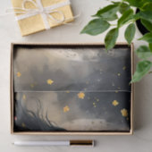 Lunar Elegance: Black Fantasy Paard met Maan Tissuepapier (Geschenk)