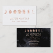 *~* Lunar Full Wax Wan ROOS GOLD Moon Phases Visitekaartje (Voorkant / Achterkant)