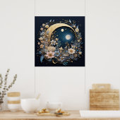 Lunar Garden Wreath Poster (Keuken)