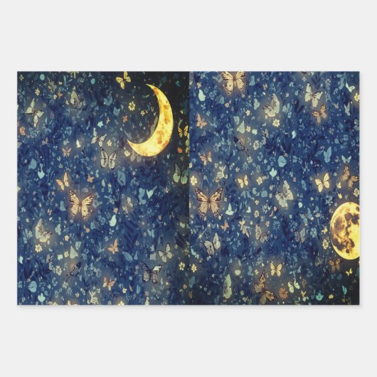 Lunar Gift Wrapping Paper – Celestial Moon Design (Voorkant)