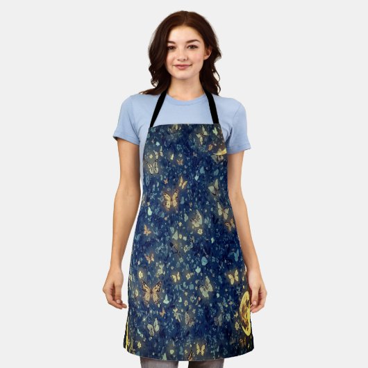 Lunar Glow Celestial Moon & Butterflies Cooking Schort (Gedragen)