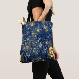 Lunar Glow Celestial Moon & Butterflies Tote Bag