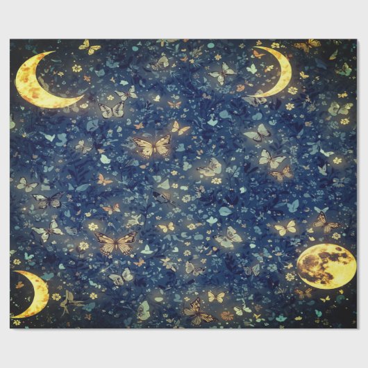 Lunar Glow Celestial Moon  Cadeaupapier (Vlak)
