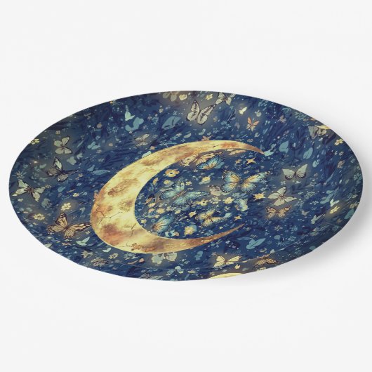 Lunar Glow Celestial Moon Papieren Bordje (Gekanteld)