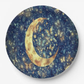 Lunar Glow Celestial Moon Papieren Bordje (Voorkant)