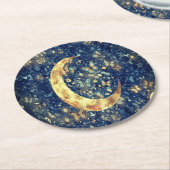 Lunar Glow Celestial Moon Ronde Kartonnen Onderzetter (Gebogen)