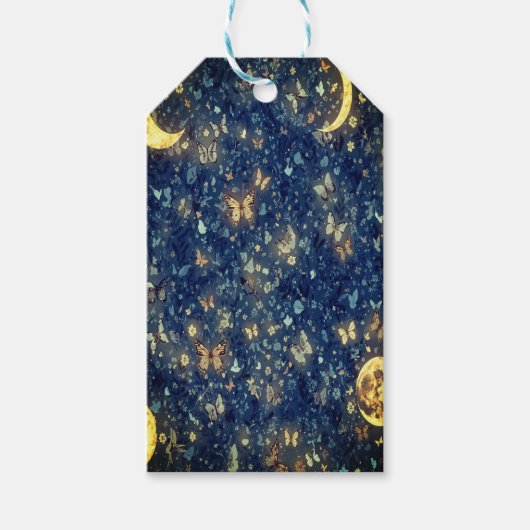 Lunar Glow Cosmic Butterflies Personalized Cadeaulabel (Voorkant)