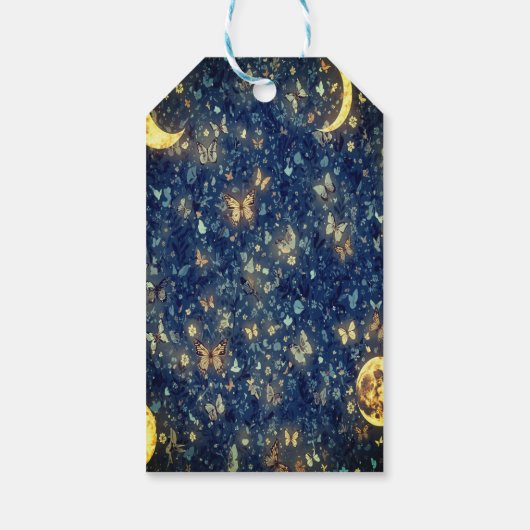 Lunar Glow Cosmic Butterflies Personalized Cadeaulabel (Achterkant)