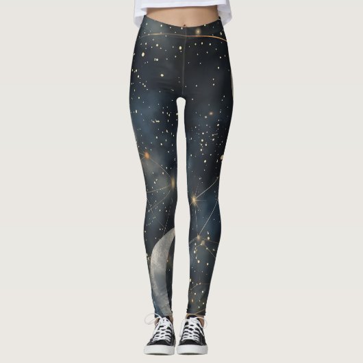 Lunar Glow, Elegant maanlicht Leggings (Voorkant)