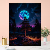 Lunar Glow Forest – een rustig kosmisch nachtlands Acryl Bord (Huwelijk)