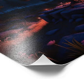 Lunar Glow Forest – een rustig kosmisch nachtlands Foto Afdruk (Hoek)