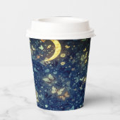 Lunar Glow Midnight Butterflies Party Papieren Bekers (Achterkant)