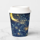Lunar Glow Midnight Butterflies Party Papieren Bekers (Voorkant)