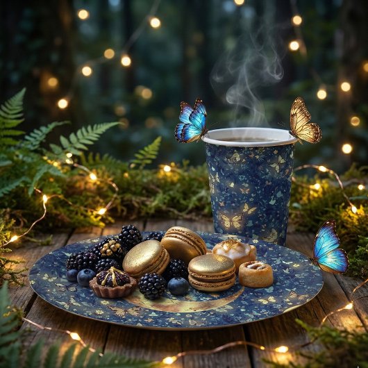 Lunar Glow Midnight Butterflies Party Papieren Bekers