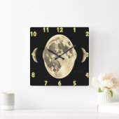 Lunar Glow Wall Klok – Kosmische Wandkunst (Huis)