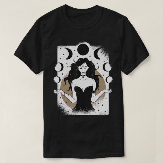LUNAR GODDESS Costume Wicca Pagan Magick Mo T-shirt (Design voorkant)