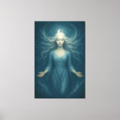 Lunar Goddess of Tranquil Light – Celestial Moon Canvas Afdruk (Voorkant)