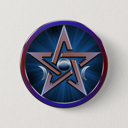 Lunar Goddess Pentagram Button (Voorkant)