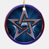 Lunar Goddess Pentagram Keramisch Ornament (Achterkant)