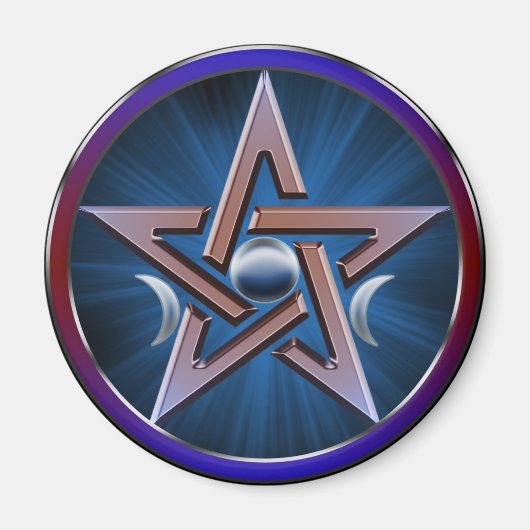 Lunar Goddess Pentagram Magnet (Voorkant)