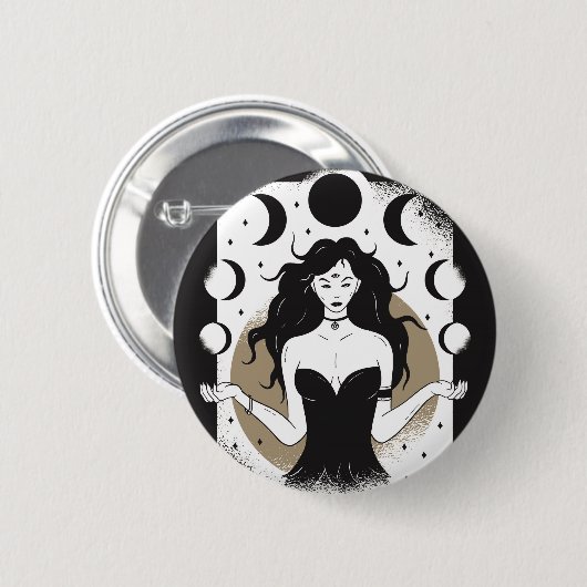 Lunar Goddess Ronde Button 5,7 Cm (Voorkant /achterkant)