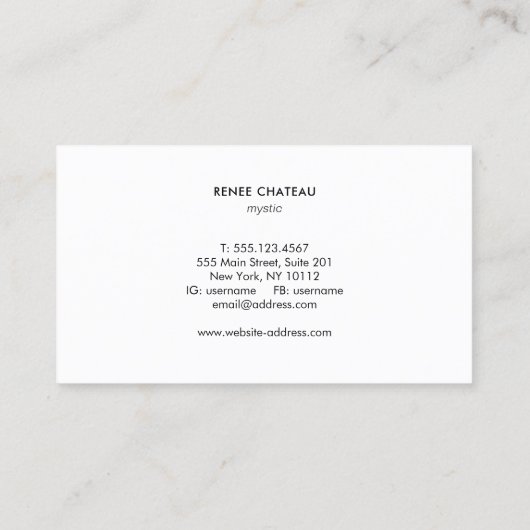 Lunar Gold Moon Phases Energy Healer Visitekaartje (Achterkant)