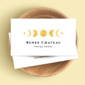 Lunar Gold Moon Phases Energy Healer Visitekaartje