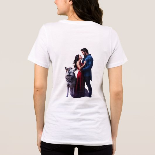 Lunar Howl beroemd gemaakt door Wolf Pack Harmony Tri-Blend Shirt (Achterkant)