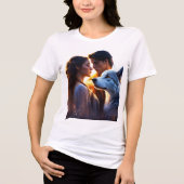 Lunar Howl beroemd gemaakt door Wolf Pack Harmony Tri-Blend Shirt (Voorkant)