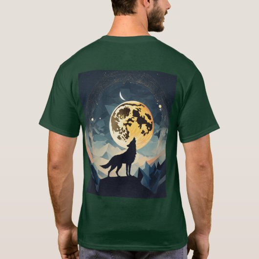 Lunar Howl: Wolf T-shirt ontwerp (Achterkant)