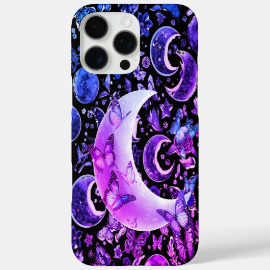 Lunar iPhone Zwart Hoesje – Celestial Moon Design (Achterkant)