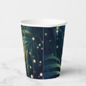Lunar light on palm leaves, fireflies, watercolor papieren bekers (Rechts)