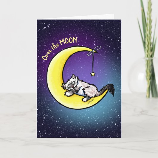 Lunar Love Ragdoll Cat Card Bedankkaart (Voorkant)